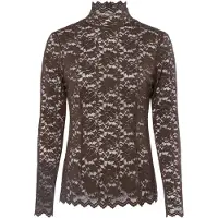 Neo Noir Dames Tops & T-shirts Liza Laceflower Blouse - Bruin - Maat 38