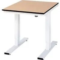 RAU Adlatus werktafel, elektrisch in hoogte verstelbaar, 22 mm MDF-plaat, tot 300 kg, B 750 x D 1000 x H 720-1120 mm, bruin/lichtgrijs
