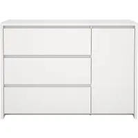 Ebuy24 Next kommode 1 deur 3 lades wit.