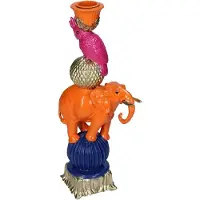 HD Collection Kandelaar Colour Bomb Oranje / Blauw / Roze 12 X 8 X 26 Cm