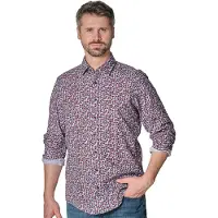 Casa Moda Casual Fit Overhemd rood, Bedrukt