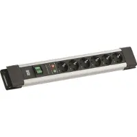 Bachmann CONNECTUS 6xCEE7/3, 1xSPD 1xschakelaar 2,0 m CEE7/7 grijs