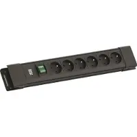 Bachmann CONNECTUS 6xUTE, 1xschakelaar 2,0 m CEE7/7 zwart