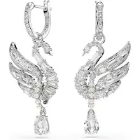 Swarovski Oorbellen 'Swan' zilver