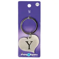 Paper Dreams Hart Sleutelhanger - Y Zilver zilver Metaal Sleutelhanger