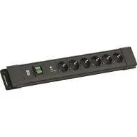 Bachmann CONNECTUS 6xCEE7/3, 1xSPD-Plus 1xschakelaar 2,0 m CEE7/7 zwart