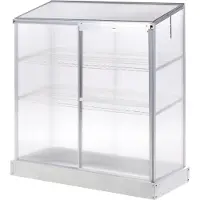 Beliani LECCE - Balkonkas - Zilver - Polycarbonaat
