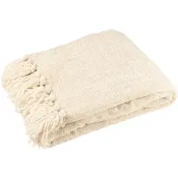 J-Line Blanket chenille polyester ecru