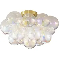 QAZQA Design Plafondlamp Messing met Regenboog Glas 4-lichts - Uvas