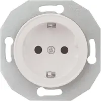 Schneider Electric Schuko-stopcontact, 1-voudig, met bescherming tegen aanraking, aansluitklemmen, Renova-serie, wit, artikelnummer WDE011103