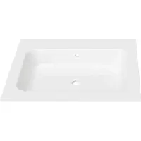 Gliss Design Wastafel asia 0 kraangaten 60 cm glans wit
