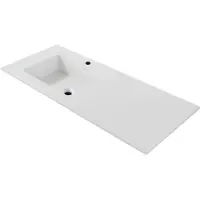 Boss & Wessing Wastafel BWS Wanda Met Overloop 1 Wasbak Links 1 Kraangat 120x1,6x52,5 cm Mat Wit