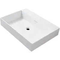 Boss & Wessing Wastafel bws wanda met overloop 1 wasbak 0 kraangaten 80x12x52,5 cm mat wit