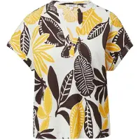 s.Oliver Blouse ecru / donkerbruin / goudgeel