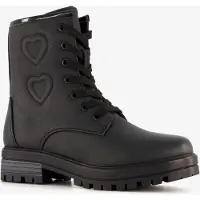 Blue Box meisjes veterboots met hartjes zwart maat 37