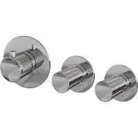 Brauer Stripe inbouwthermostaat en 2 stopkranen met in- en afbouwdelen chroom