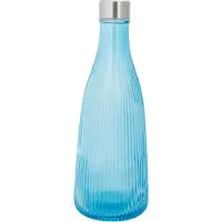 Cosy & Trendy Karaf Atla Azure Blue 1 liter - Glas Met RVS Dop - Perfect Voor Water & Cocktails