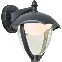 QAZQA Slimme buiten wandlamp zwart met helder glas incl. LED IP54 - Classica