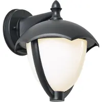 QAZQA Slimme buiten wandlamp zwart met opaalglas incl. LED IP54 - Classica