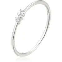 Elenza AMS Elenza Thin .925 Zilveren Ring met Drie Zirconia's – 1mm-17mm