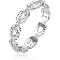 Elenza AMS Elenza Sterling .925 Zilveren Schakelring met Zirkonia-16mm