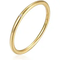 Elenza AMS Elenza Thin .925 Zilveren Ring met Gouden Plating en Zirconia – 1mm-17mm