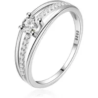 Elenza AMS Elenza .925 Zilveren Ring met Vierkante Baguette Zirkonia-16mm