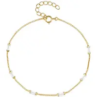 Elenza AMS Elenza Goudkleurige Armband met Heldere Stenen in 925 Sterling Zilver
