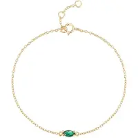 Elenza AMS Elenza Armband met Groene Edelsteen in Goudkleurig 925 Sterling Zilver