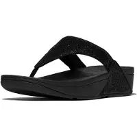FitFlop Lulu crinkled-shimmer toe-post sandals