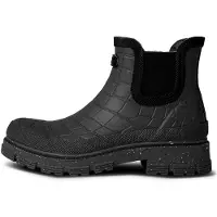 Woden Enkellaarsjes ' Liv Croco Waterproof ' zwart