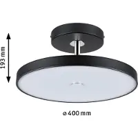 Paulmann Plafondlamp , Hildor, dimbare, Zwart, Woonkamer, Metaal, Modern