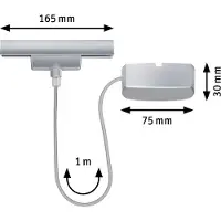 Paulmann URail voeding met 1 m kabel, 1000W, chroom mat
