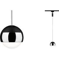 Paulmann URail Capsule II hanglamp 2.700K zwart II, dimbaar, chroom / zilver, Woon-/ Eetkamer, metaal, Modern