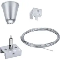 Paulmann 12V-kabelsysteemcomponenten Plafondbevestiging Zilver 95583 ProRail3 Steel Wire Suspension