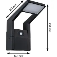 Paulmann LED buitenwandlamp Juntea met schemersensor en bewegingsmelder (IR)