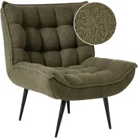 Beliani ALVESTA - Fauteuil - Donkergroen - Bouclé