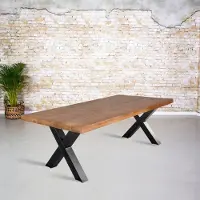 Gister&Vandaag Eettafel mangohout | X-poot, Rechthoek, Eetkamertafel mangohout X-poot