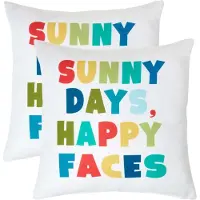 Homescapes buitenkussens – set van 2 tuinkussens & sierkussens voor tuin – waterafstotend & weerbestendig – 45x45 cm – veelkleurig, “Sunny Days” – voor tuin & terras