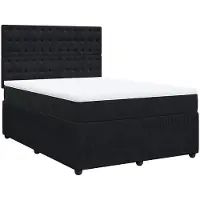 vidaXL Boxspring met matras fluweel zwart 140x200 cm