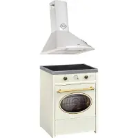 Gurari Fornuis - - GCH E 612 Cr r - Retro Inductie 60 cm - Range Coocker 60 L + Afzuigkap - GCH C 046 WH 6 - Afzuigkap 60 cm