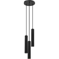 Olucia - NADI - Hanglamp - Zwart - 3L - Vorm: Cilinder
