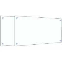 vidaXL Spatschermen keuken 2 st 80x40 cm gehard glas transparant