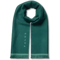 Falke Basic Jacquard Logo sneldrogend warm wol wintersjaal unisex groen - maat ONESIZE