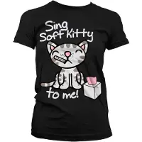 Hybris The Big Bang Theory Dames Tshirt -S- Sing Soft Kitty To Me Zwart