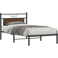vidaXL Bedframe zonder matras bewerkt hout bruin eikenkleur 100x190 cm