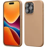 Kwmobile Case voor iPhone 15 Pro Max - Slank TPU-Hoesje met Zachte Afwerking - In cappuccino