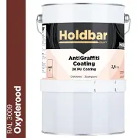 Holdbar Anti Graffiti Coating Oxyderood (RAL 3009) 2,5 Kg - Maakt Graffiti verwijderbaar - Graffiti Verwijderen - In Alle Kleuren - Voor Steen, Beton, Hout, Metaal en Tegels