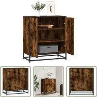 vidaXL Dressoir - Gerookt Eiken - 68x35x76 cm Dressoir - Opbergkast - Keukenmeubel - Industrieel Design - Houten Meubels