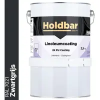 Holdbar Linoleumcoating Zwartgrijs (RAL 7021) 2,5 Kg - Linoleum Verf - Alle Kleuren - Vloerverf - Krasvast - UV-bestendig - Vergeelt niet - Gemakkelijk Schoonmaken - 2 Componenten